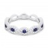 Lady's White 18 Karat Ring With 60=0.20Tw Round Diamonds And 5=0.22Tw Round Sapphires
