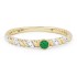Lady's Yellow 14 Karat Ring With 18=0.06Tw Round Diamonds And One 0.08Ct Round Emerald