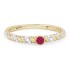 Lady's Yellow 14 Karat Ring With 18=0.06Tw Round Diamonds And One 0.08Ct Round Ruby