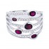 Lady's White 14 Karat Ring With 96=0.67Tw Round Diamonds And 5=0.90Tw Oval Rubys