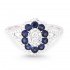 Lady's White 14 Karat Ring With 80=0.34Tw Round Diamonds And 10=0.66Tw Round Sapphires