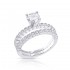 14K White Gold Semi Mount Non-Halo Engagement Ring