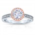 Rm1286rtt-14k White Gold Round Cut Halo Diamond Semi Mount Engagement Ring