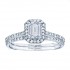 Rm1309e-14k White Gold Emerald Cut Halo Diamond Semi Mount Engagement Ring
