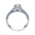 Rm1457 -14k White Round Cut Cushion Halo Diamond Vintage Semi Mount Engagement Ring