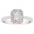Emerald Cut Halo Diamond Semi Mount Engagement Ring