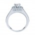 Rm1025-14k White Gold Round Cut Double Halo Diamond Semi Mount Engagement Ring