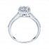 Rm1301p-14k White Gold Princess Cut Halo Diamond Semi Mount Engagement Ring