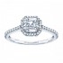 Rm1309-14k White Gold Cushion Cut Halo Diamond Semi Mount Engagement Ring