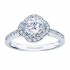 Rm1347-14k White Gold Round Cut Halo Diamond Semi Mount Engagement Ring