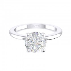 14K White Gold Semi Mount Solitaire Engagement Ring
