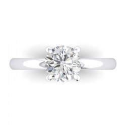 14K White Gold Semi Mount Solitaire Engagement Ring