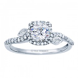 Rm1407r-14k White Gold Halo Semi Mount Engagement Ring