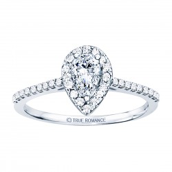 Rm1301ps-14k White Gold Halo Semi Mount Engagement Ring