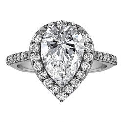 Pear Shape Halo Semi Mount Engagement Ring