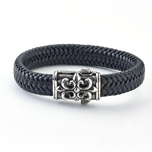 Fleur De Lis Leather Bracelet