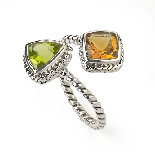 Una Una Ring- Peridot/Citrine