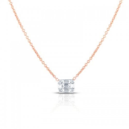 Illusion Emerald Diamond Necklace