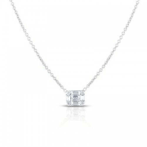 Illusion Emerald Diamond Necklace