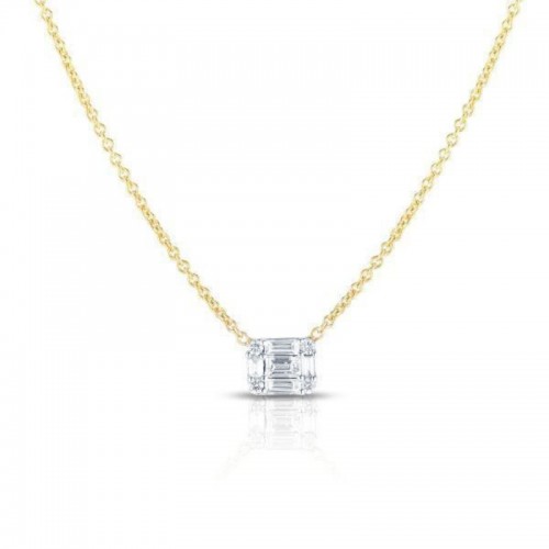 Illusion Emerald Diamond Necklace