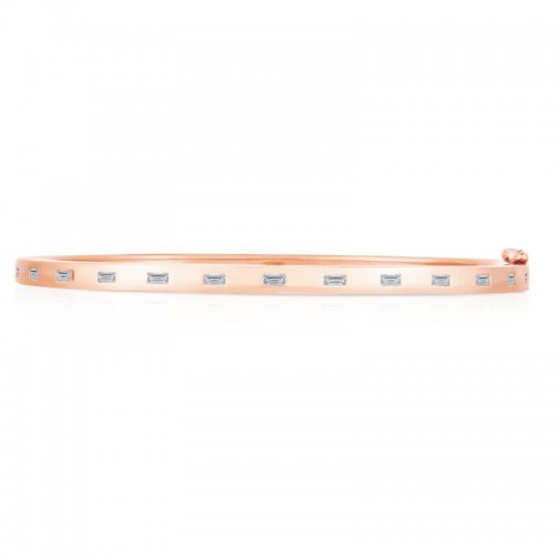 Inlay Diamond Baguette Bangle