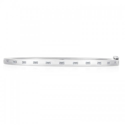 Inlay Diamond Baguette Bangle