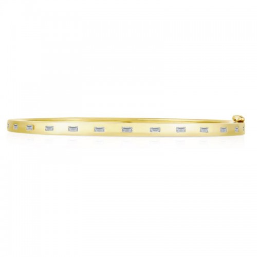Inlay Diamond Baguette Bangle