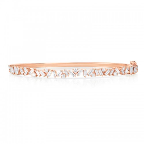 Baguette and Round Diamond Bangle