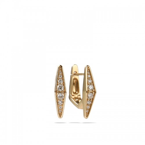 14K Solid Gold Natural White Diamond Single Earrings