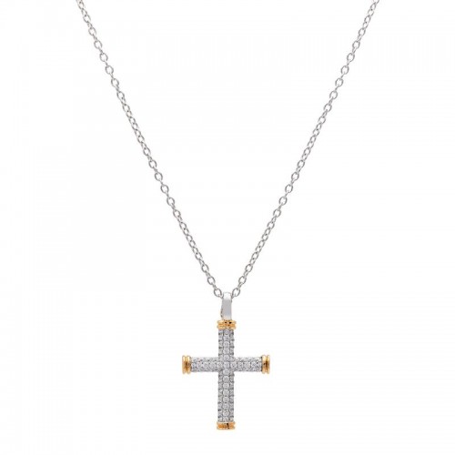 Diamond Cross Pendant with Chain
