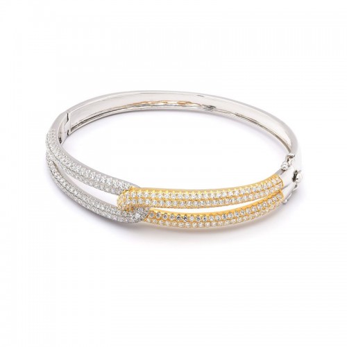 Diamond Two Tone Knot Bangle