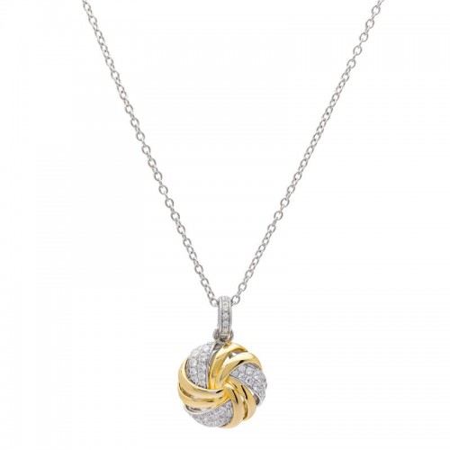 Diamond Two Tone Pendant with Chain