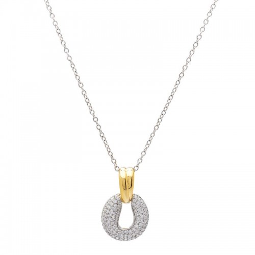 Diamond Two Tone Pendant with Chain