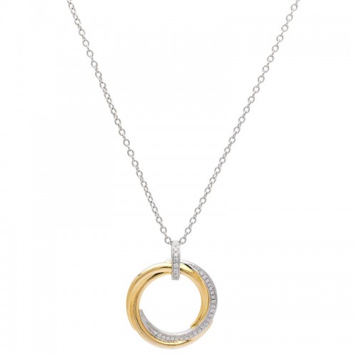 Diamond Two Tone Pendant with Chain