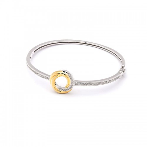 Diamond Two Tone Bangle