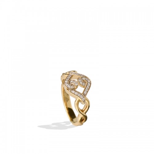 14K Solid Gold Natural White Diamond United Love Ring