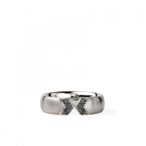 Sterling Silver Black Diamond Touch Band Ring