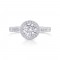 14K White Gold Semi Mount Round Halo Engagement Ring