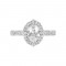 14K White Gold Semi Mount Oval Engagement Ring