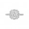 14K White Gold Semi Mount Cushion Halo Engagement Ring
