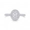 14K White Gold Semi Mount Oval Engagement Ring