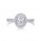 14K White Gold Semi Mount Oval Engagement Ring