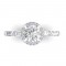 14K White Gold Semi Mount Round Halo Engagement Ring