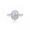 14K White Gold Semi Mount Emerald Engagement Ring