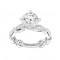 14K White Gold Semi Mount Non-Halo Engagement Ring