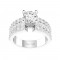 14K White Gold Semi Mount Baguettes Engagement Ring