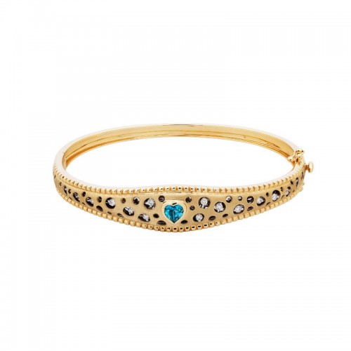Mirror Collection Blue Topaz Heart Bangle