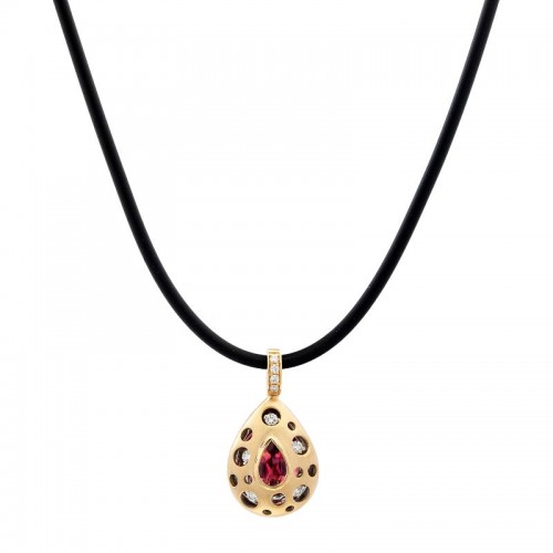 Mirror Collection Pink Tourmaline Drop Pendant