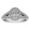 Oval Cut Split Shank Halo Diamond Semi Mount Engagement Ring