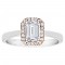 Emerald Cut Halo Diamond Semi Mount Engagement Ring